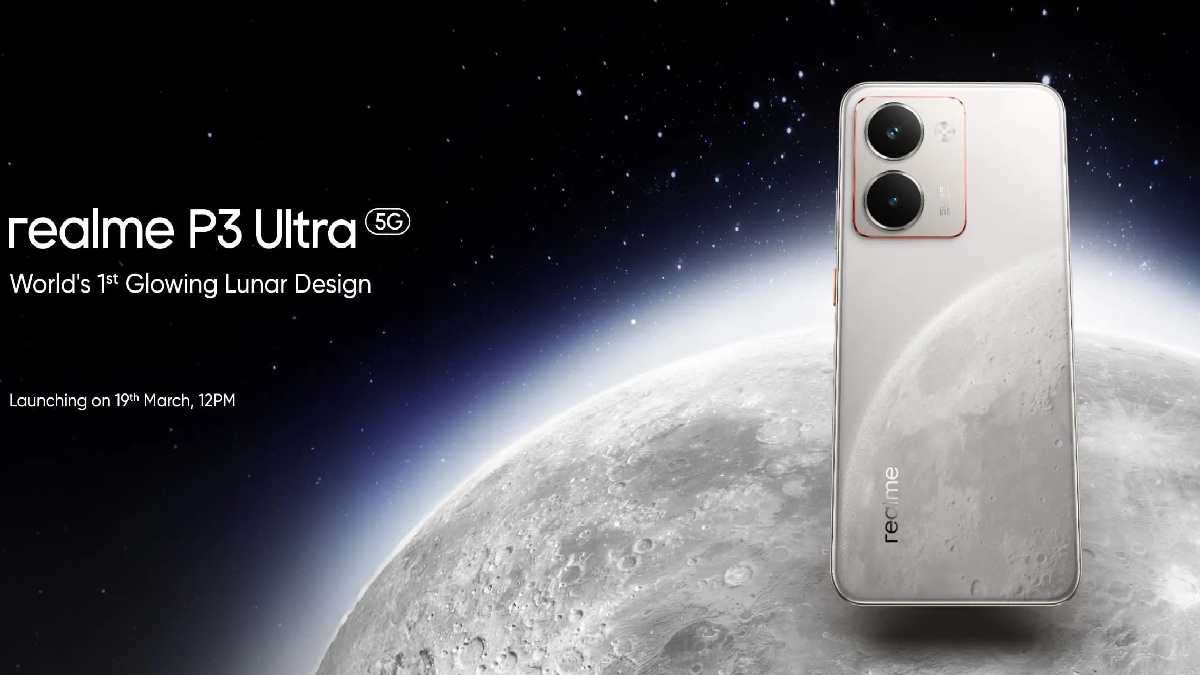 Realme P3 Ultra 5G with 6000mah battery 80W charging lunar color changing panel launch March 19 specifications more