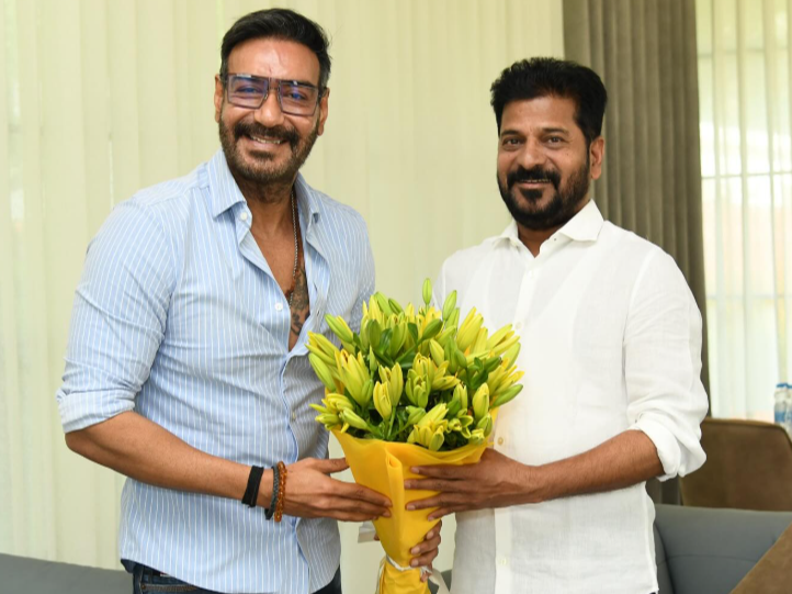 Ajay Devgan met Telangana CM Revanth Reddy, propose idea of making a film studio in telangana | अजय देवगन ने की तेलंगाना CM रेवंत रेड्डी से मुलाकात: तेलंगाना में वर्ल्ड क्लास फिल्म स्टूडियो और इंस्टीट्यूट बनाने का प्रस्ताव दिया, जल्द काम शुरू हो सकता है