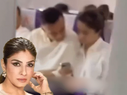 A video of Shraddha and Rahul was secretly made in the flight, raveena tondon lashed out at crew | फ्लाइट में चोरी-छिपे बनाया गया श्रद्धा-राहुल का वीडियो: रवीना टंडन ने क्रू मेंबर्स को लगाई फटकार, कहा- ये प्राइवेसी का उल्लंघन है